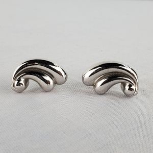 VTG Silver Tone Swirl Coro Signed Screw Back Earrings